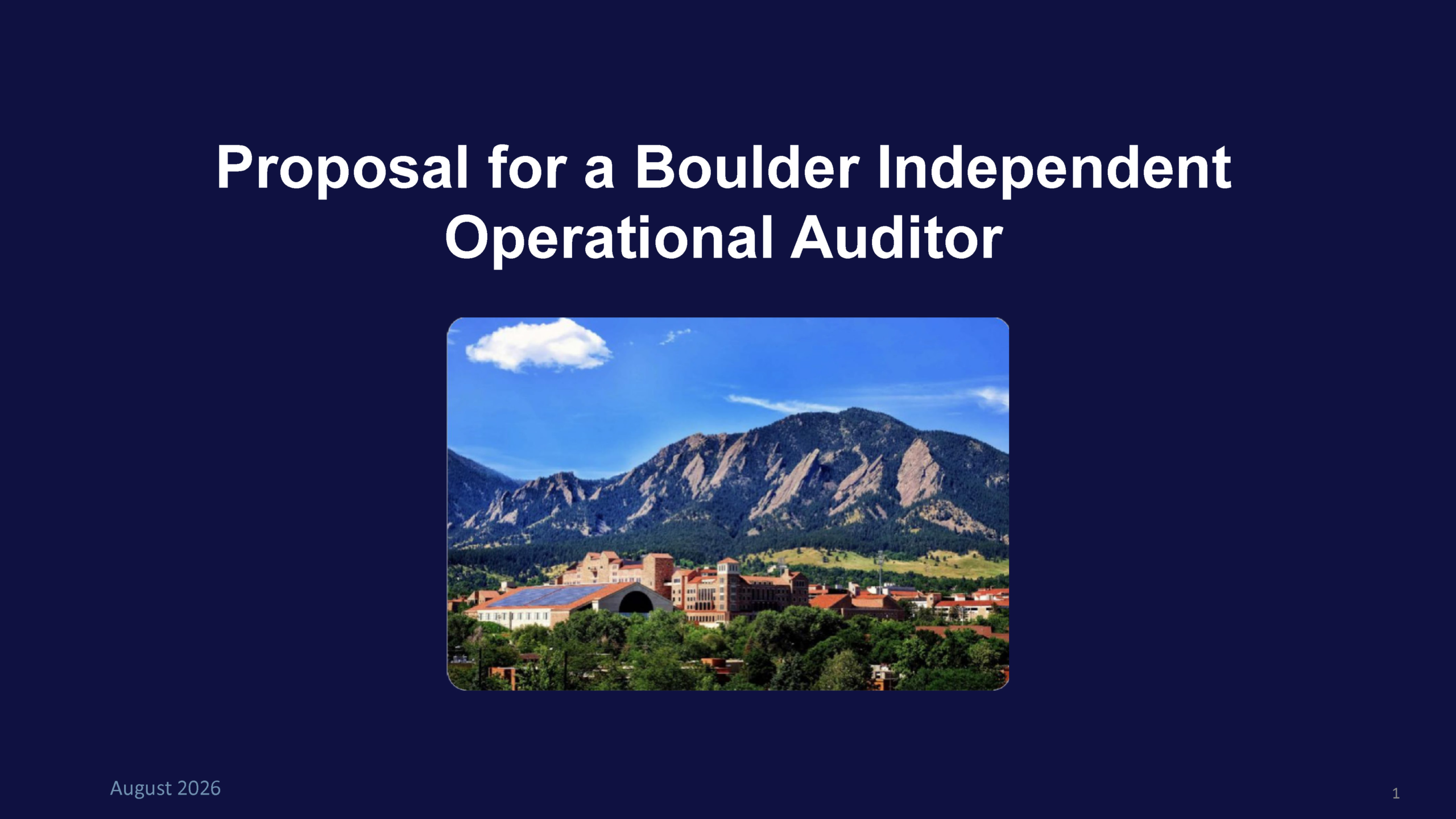 Boulder City Auditor Presentation